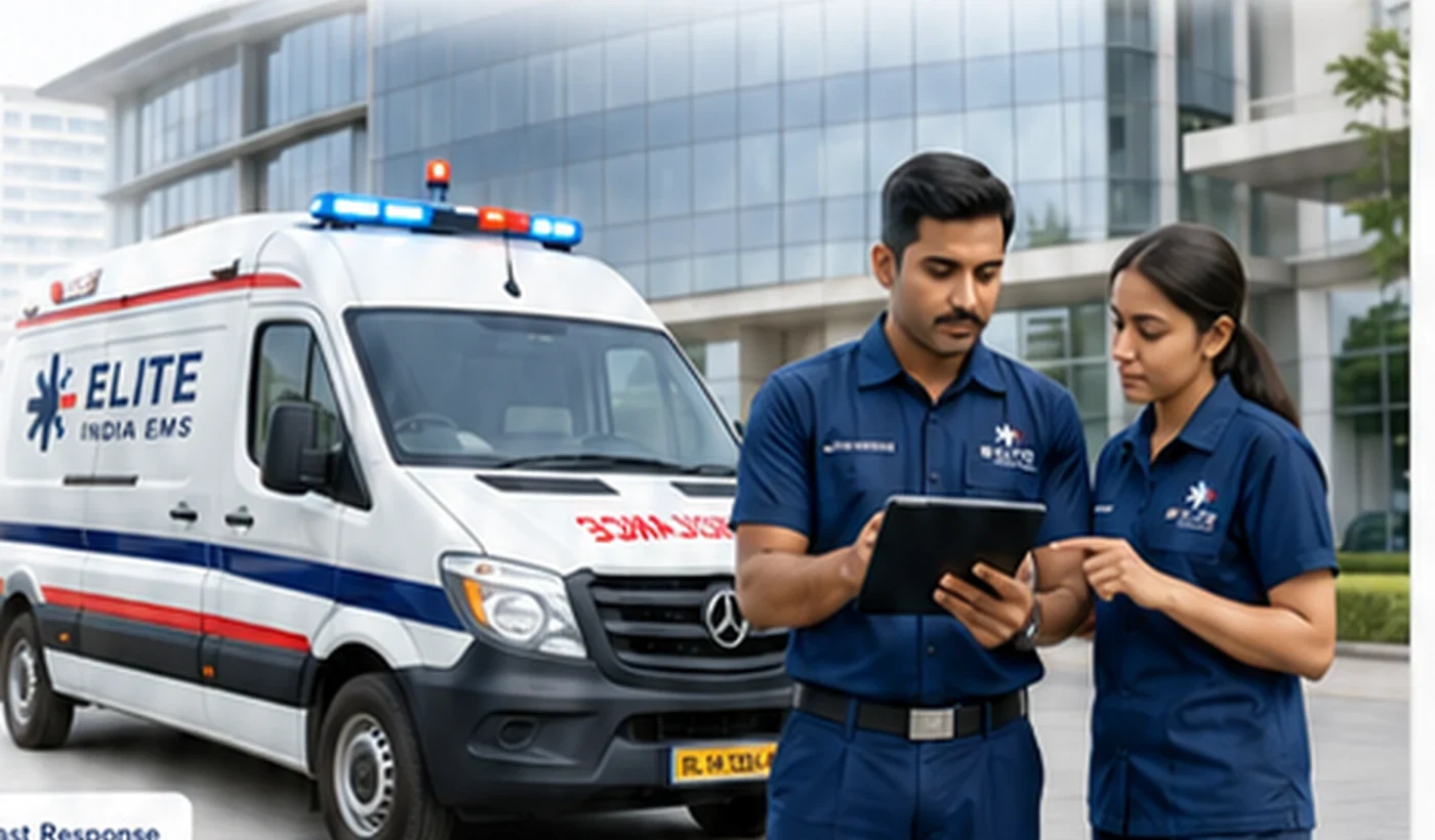 Medical team supporting a corporate standby ambulance program